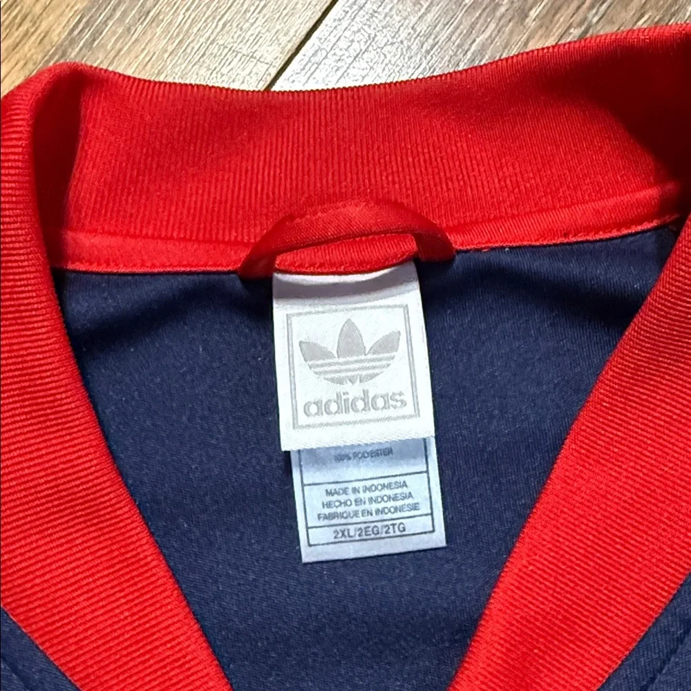 Adidas Originals Track Jacket Red Blue 3 Stripe XXL Atlanta Hawks